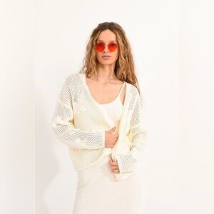 Lili Sidonio Floral Openwork Cardigan - like new size medium